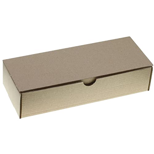 Pack de 50 cajas de cartón pequeñas, para envíos ecommerce automontables paqueteria, almacenaje , packaging, regalos, envio postal, Ideal ecomerce. (200 x 80 x 45 mm. Pack cajas) (Pack 50)