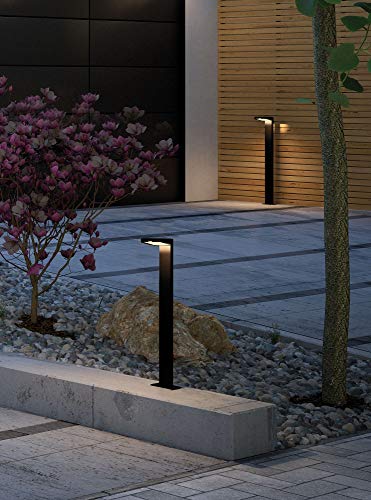 Paulmann 94249 Baliza solar Ryse, luminaria exterior LED incl. 1x1,2 W, antracita, plástico, 3000 K blanco cálido