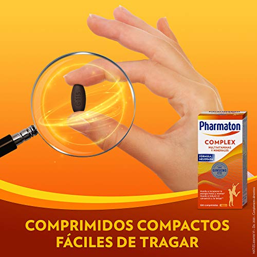 Pharmaton Complex - Multivitamínico con Ginseng - 100 Comprimidos Compactos - Energía Física y Mental