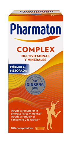 Pharmaton Complex - Multivitamínico con Ginseng - 100 Comprimidos Compactos - Energía Física y Mental