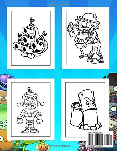 Plants And Zombies Coloring Book: Coolest Gift For Adults And Children In All Ages Relieving Stress, Discover Coloristic Fun, Developing Pen Grip And Many More!