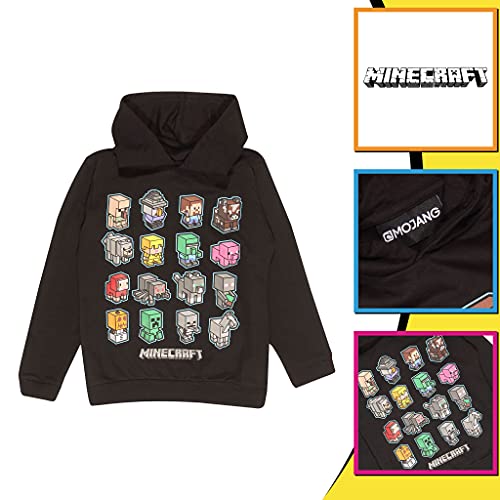 Popgear Minecraft Mini Mobs Boys Pullover Hoodie Black Sudadera con Capucha, 9-10 Years para Niñas