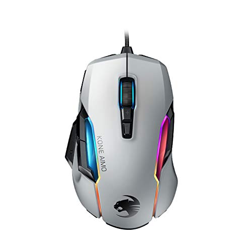 Roccat Kone AIMO - Ratón para videojuegos (alta precisión, sensor óptico Owl-Eye de 100 a 12.000 DPI) weiß(remastered)