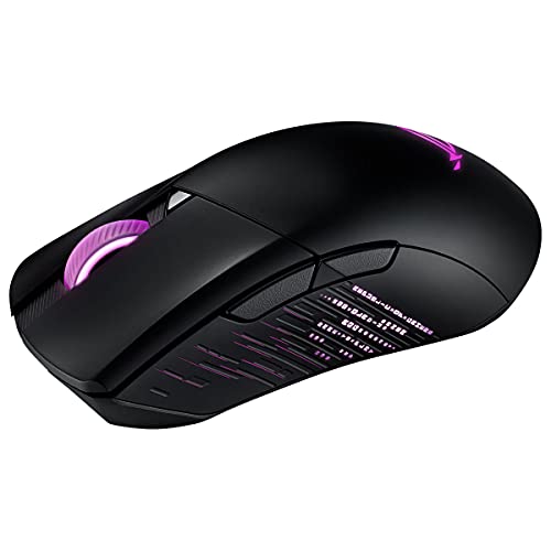 ROG Gladius III Wireless - Ratón Gaming asimétrico inalámbrico (conectividad USB, 2,4 GHz y Bluetooth, 26 000 DPI, Push-Fit Switch Socket II, ROG Omni Mouse Feet, ROG Paracord y Aura Sync) - Negro