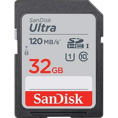 SanDisk Ultra SDHC, Tarjeta de memoria de 32 GB, hasta 120 MB/s, Class 10, UHS-I y V10