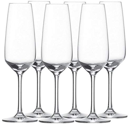 Schott Zwiesel Taste 7 Copas de Cava, Juego de 6, Copa de champán, Cava, Cristal, 283 ml, 115674