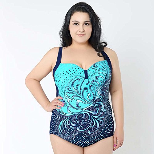 Sinedoly Conjugan bañador bañador Cuerpo Impreso Plus código código 6XL,Lago Azul,4XL