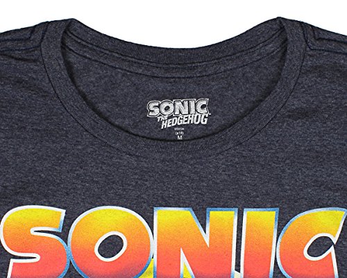 Sonic The Hedgehog Camiseta Mens Anillo Dorado Logo tee (pequeño)