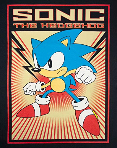 Sonic The Hedgehog T-Shirt Mens Propaganda Retro Cartel Black Top