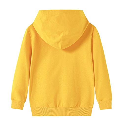 Sudadera con capucha unisex con estampado 3D de dibujos animados Pullover Sudadera con capucha para niños Sudadera para niño Ropa deportiva Running Hip Hop Street Chaqueta (amarillo, 150)