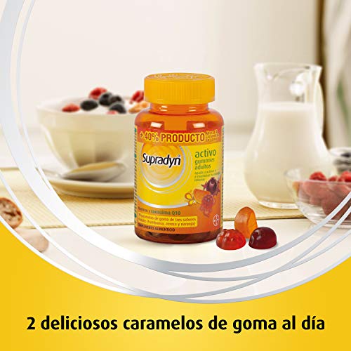 Supradyn Activo Gummies Adultos Multivitaminas con Vitaminas, Minerales y Coenzima Q10, 70 Caramelos de Goma