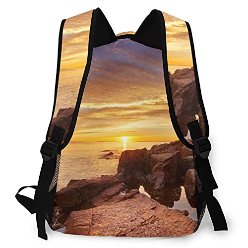 SXCVD Mochila informal,El faro de Bass Harbor Head en el Parque Nacional de Acadia,,Mochila para portátil de negocios,Mochila de viaje de senderismo para hombres,mujeres,adolescentes