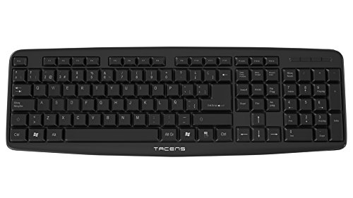 Tacens Anima AAK0+ - Teclado (máxima calidad y durabilidad, teclas de bajo perfil, ergonómico, USB) color negro