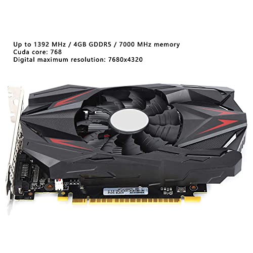 Tarjetas Gráficas GTX 1050TI 4GB GDDR5 128bit, Tarjeta Gráfica De Juegos para Juegos De PC 1291 MHz Interfaz PCI-E 16x Bajo Nivel De Ruido ＆ Consumo De Energía Salida 4K Nativa Puerto HDMI+DP+DVI