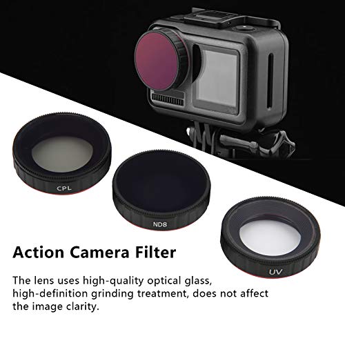 Teror Juego de filtros UV CPL ND, Juego de filtros UV CPL ND para dji OSMO, Filtro de Lente de cámara de acción, Accesorio de cámara Deportiva de Movimiento