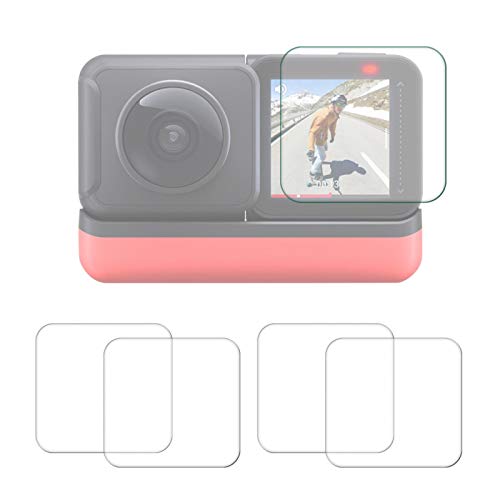 Teror Protector de Pantalla de cámara, Protector de Pantalla de Vidrio Templado para Insta 360 One R Película de protección de Pantalla de Lente de cámara de acción(2 Juegos)