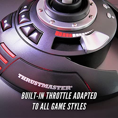 Thrustmaster T.Flight Stick X, Joystick con Control de Timón, Botones y Ejes Reprogramables, Mango Giratorio, Acelerador Integrado, Gatillo de Disparo, Compatible PC/USB