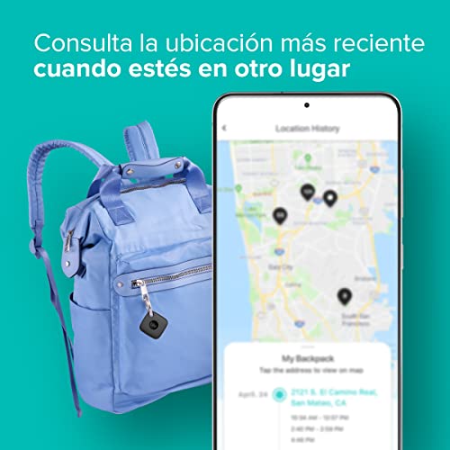 Tile Mate (2022) buscador de objetos Bluetooth, Pack de 2, Radio búsqueda 60m, compatible con Alexa, Google Smart Home, iOS, Android, Busca llaves, mandos y más, Negro/Blanco