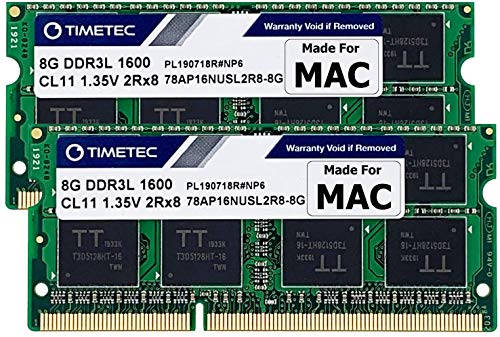 Timetec Hynix IC Apple 16GB Kit (2x8GB) DDR3 1600MHz PC3-12800 SODIMM Memory Upgrade For MacBook Pro, iMac, Mac mini/ Server