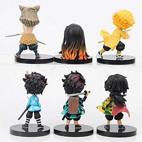 USEN Juego de 6 figuras de anime, juguetes para tartas, figuras de acción mini de cumpleaños, decoración de regalo para niños de animales A. Talla única