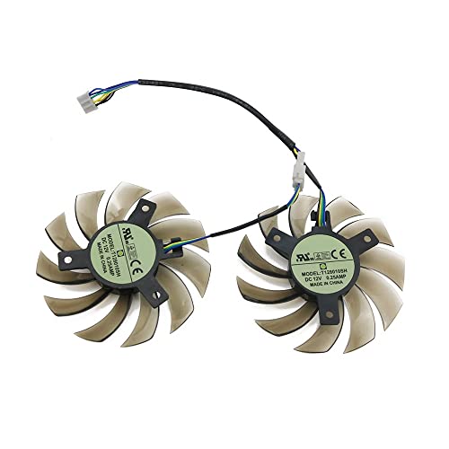 Ventilador de gráficosVentiladores de Tarjetas gráficas, T128010SH 75MM Ventilador más Fresco Fit for ASUS MSI GTX 1050 TI Radeon Sapphire 6930 7850 GTX 550750770 Ti HD 7870(Color:1pcs)