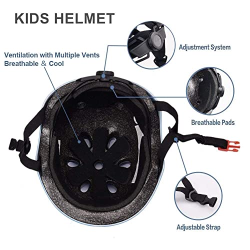 XJD Casco de Ciclismo para Niños Ajustable y Resiste al Impacto Ventilación con Muchos Colores -para Multideportivo Patineta Bicicleta Rollerskate Ciclismo(Negro, S)