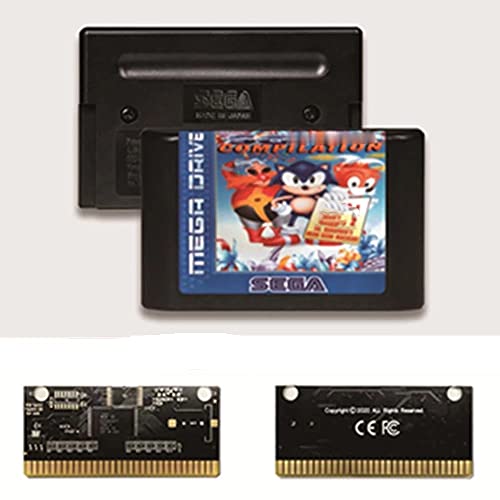 Yuva Soniced Classics EUR Label Flashkit MD Tarjeta PCB dorada sin electricidad para consola de videojuegos Sega Genesis Megadrive (sin región)