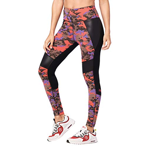 Zumba Leggings de Fitness Cintura Alta Entrenamiento Baile Compresión Pantalones Mujer, Bold Black 2, M