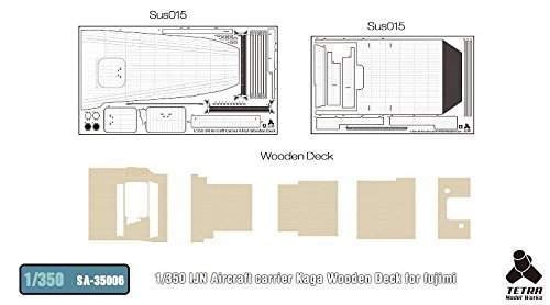 -Tetramodelworks 1/350 aircraft carrier Kaga wooden deck deck w/ etching parts