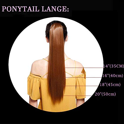 23"(58cm) SEGO Coleta Postiza Larga Pelo Sintético Se Ve Natural [Blanco] Extensiones de Cabello Clip Cola Lisa Ponytail Extension (90g)