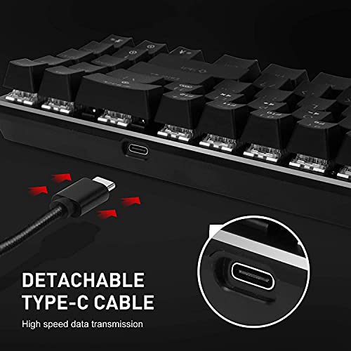 60% Teclado mecánico para Juegos, inalámbrico/con Cable/Bluetooth RGB Mini Teclado Tipo C retroiluminado para Varios Dispositivos, teléfono Inteligente, móvil, PC, computadora portátil