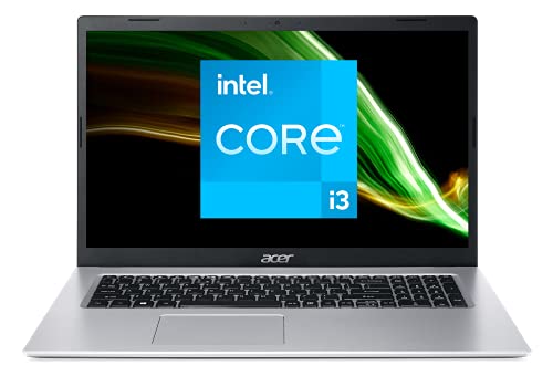 Acer Aspire 3 A317-53-34A6 - Ordenador portátil de 17,3 Pulgadas, HD+, portátil (Intel Core i3-1115G4, RAM de 8 GB, SSD 512 GB, Intel UHD Graphics, Windows 10) - Teclado AZERTY (francés), Color Gris