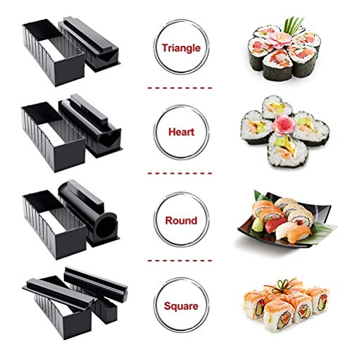 Ahagut Sushi Maker Kit 10 Piezas Kit Completo de fabricación de Sushi DIY Sushi Set para Principiantes Easy Sushi Maker Fácil y Divertido También como Regalo