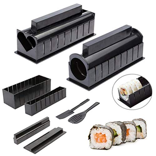 Ahagut Sushi Maker Kit 10 Piezas Kit Completo de fabricación de Sushi DIY Sushi Set para Principiantes Easy Sushi Maker Fácil y Divertido También como Regalo