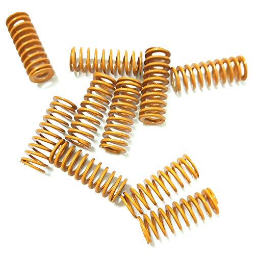 ALLNICE Die Springs Light Load Compression Mold Spring para impresora 3D Creality CR-10 10S S4 Ender 3 Heatbed Springs Bottom Connect Leveling (Yellow 8 * 20mm 10pcs)