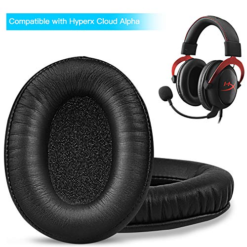 Almohadillas Hyperx Cloud Alpha para oídos, almohadillas de repuesto compatibles con auriculares Kingston Hyperx Cloud Alpha, cubiertas de espuma viscoelástica de piel de proteína (color negro)