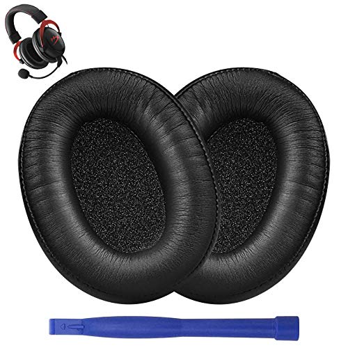 Almohadillas Hyperx Cloud Alpha para oídos, almohadillas de repuesto compatibles con auriculares Kingston Hyperx Cloud Alpha, cubiertas de espuma viscoelástica de piel de proteína (color negro)