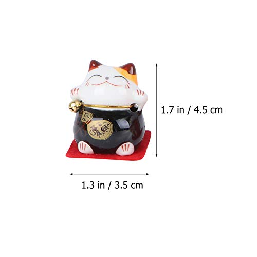 Amosfun 5 minifiguras Maneki Neko con forma de gato afortunado de Fengshui chino japonés estatua de la suerte para interior del coche de mesa, decoración