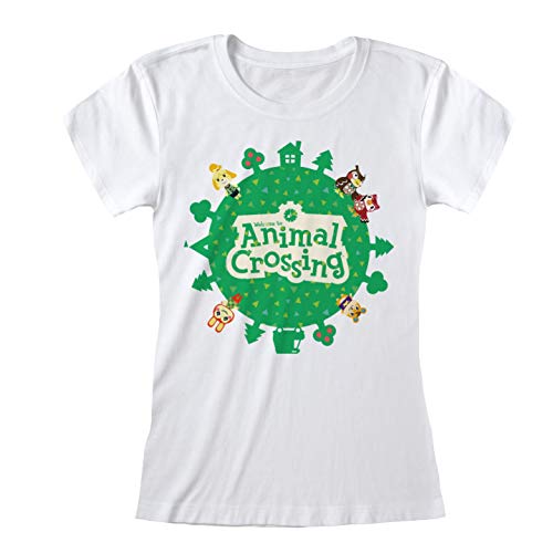 Animal Crossing Camiseta Blanca Original Nintendo 100% Producto Oficial Niñas/Niños Chica/Chico (7-8 años)