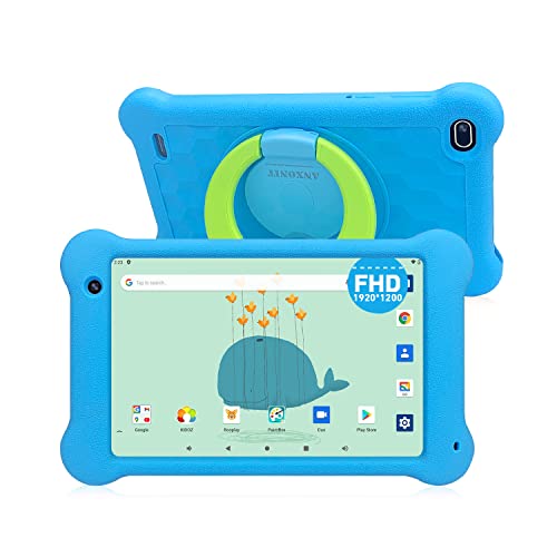 ANXONIT Tablet para niños, 7 Pulgadas WiFi Android 11 Tablet PC, Pantalla FHD 1920x1200 IPS, 2GB RAM 32GB ROM, Aplicaciones Kidoz, Estuche Anti-caída a Prueba de niños (Blue)