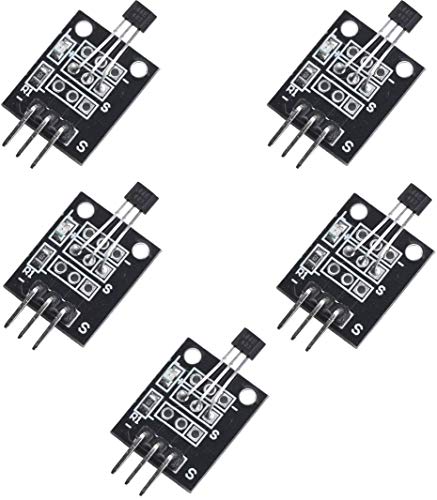 ARCELI 5Pcs Módulo de Sensor magnético Hall Effect KY-003 DC 5V para Arduino PIC AVR Smart Cars