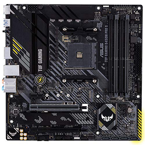 ASUS TUF Gaming B450M-PRO S Placa Base Gaming Micro ATX AMD B450 (AM4), Doble M.2, 10 etapas de Potencia DrMOS, 2,5 GB LAN, HDMI, DP, AI Mic, USB 3.2 Gen 2 Type-A y Type-C, Aura Sync RGB.