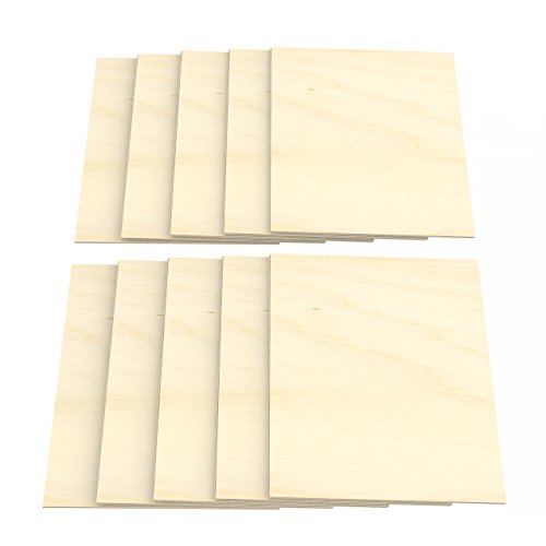 AUPROTEC 10x A5 Placas de madera 3mm Contrachapado de Abedul (148 mm x 210 mm) para manualidades bricolaje marquetería madera maciza contrachapada