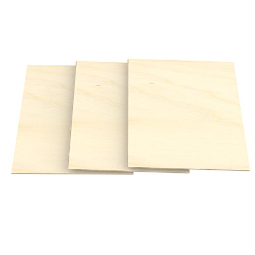 AUPROTEC 3x A3 Placas de madera 4mm Contrachapado de Abedul (297 mm x 420 mm) para manualidades bricolaje marquetería madera maciza contrachapada