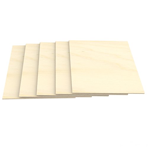 AUPROTEC 5x A4 Placas de madera 8mm Contrachapado de Abedul (210 mm x 297 mm) para manualidades bricolaje marquetería madera maciza contrachapada