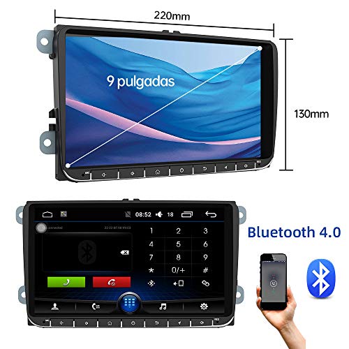 AWESAFE Android 10.0 [2GB+32GB] 9 Pulgadas Radio Coche con Pantalla Táctil para VW, Autoradio para VW con WiFi/GPS/Bluetooth/RDS/USB/FM Am, Admite Mandos del Volante y Aparcamiento