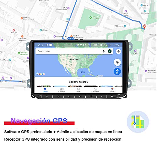 AWESAFE Android 10.0 [2GB+32GB] 9 Pulgadas Radio Coche con Pantalla Táctil para VW, Autoradio para VW con WiFi/GPS/Bluetooth/RDS/USB/FM Am, Admite Mandos del Volante y Aparcamiento