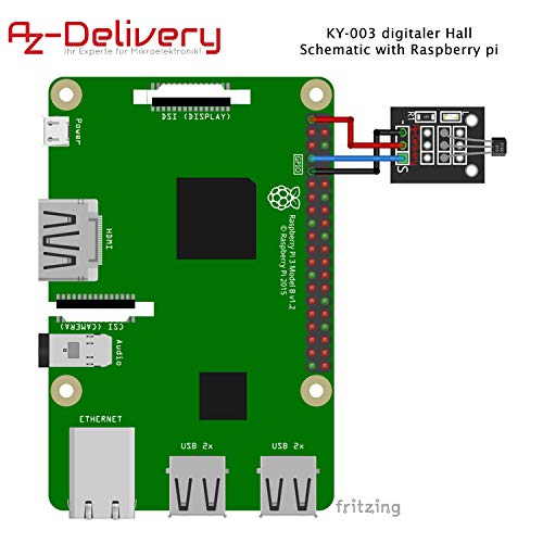 AZDelivery 5 x KY-003 Transistor Digital con Sensor de Efecto Hall Compatible con Arduino con E-Book Incluido!