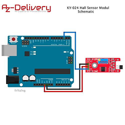 AZDelivery 5 x KY-024 Sensor Magnético Lineal Hall Compatible con Arduino con E-Book Incluido!