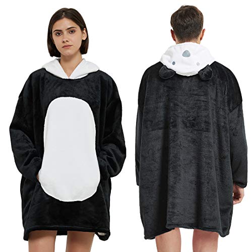 BALCONY & FALCON Manta con Capucha para Hombre y Mujer (Panda, G)